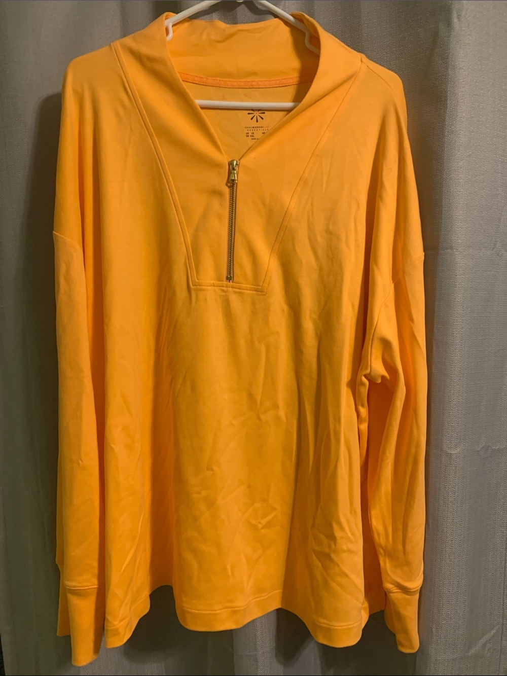 Isaac Mizrahi Bright Yellow Zip-Neck Pullover light Sweater
